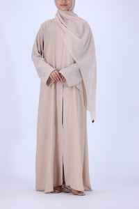 Abaya Nida personnalisée avec des manches à volants en mousseline de soie, vêtements islamiques en gros pour femmes, Ramadan, Eid, Turquie, Abaya - Product Image 3