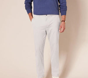 Pantalon chino en toile léger et formel à taille haute, pantalon sur mesure pour homme, respirant, vêtements de golf en plein air, pantalon chino pour homme - Product Image 2