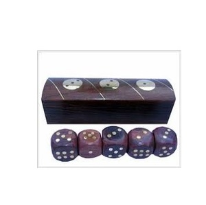 กล่องลูกเต๋าทำด้วยมือทำจากไม้คุณภาพสูงพร้อมลายลูกบาศก์งานทองเหลืองรายละเอียดสูง - Product Image 1