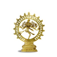 Statue Nataraja Antique Moderne Traditionnelle, Artisanat Premium, Idole de Shiva Dansant en Laiton, pour Temple Domestique, Cérémonie, Plaqué, Cadeau de Mariage