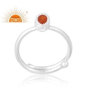Anillo de piedras preciosas de cornalina Natural de Plata de Ley 925, joyería personalizada para mujer, regalo para ella - Product Image 1