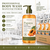 Gel Douche Éclaircissant à l'Extrait de Papaye Marque Privée OEM – Rafraîchissant, Nourrissant et Doux – Vente en Gros