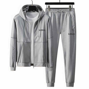 Venta al por mayor de algodón orgánico Casual Sudadera con capucha chándal hecho a medida transpirable Jogging traje de moda sólido patrón de invierno chándal - Product Image 1