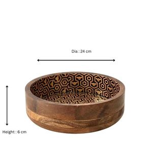 Bol en bois imprimé de qualité supérieure Centre de table décoratif pour salle à manger Affichage de cuisine et style intérieur - Product Image 6