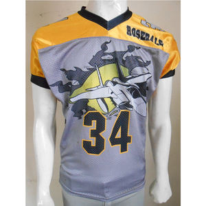 Short respirant pour homme en tissu de maille léger Maillot de football américain Broderie personnalisée Option Renforcé Panneau d'épaule - Product Image 2