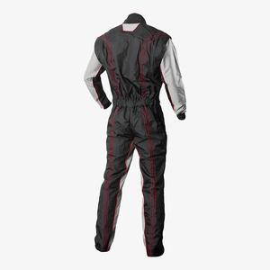 Combinaison de karting pour moto et course automobile, vente chaude, 1 pièce, couleur noire, manches grises, col montant, combinaison de karting pour course automobile - Product Image 2