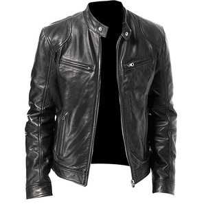OEM personalizado de cuero de los hombres Safari chaqueta de cuello alto impermeable logotipo personalizado servicios frontal al aire libre uso High Street Style - Product Image 1