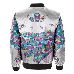 Chaqueta Bomber de Satén para Hombre de Alta Calidad, Personalizada, de Invierno, con Cuello Alto, Transpirable, de Secado Rápido, Estilo Urbano, Venta al Por Mayor - Product Image 2