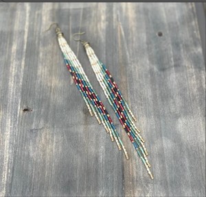 Gift for Her, Seed Bead Earrings, Bohemian Bead Earrings Quality <b>Emerald</b> Green Beaded Tassel Earrings - Product Image 1