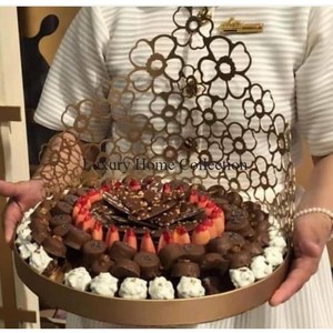 Gold Color Royal Look Chocolate and Other <b>Sweet</b> Serving Bowl Shiny Look Large Shape Handcrafted Tabletop Kitchenware Supplies - Product Image 3