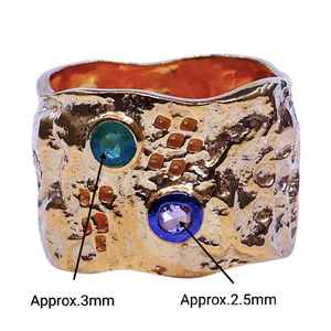 Anillo de diamante esmeralda de Plata de Ley 925 chapado en oro clásico para bodas y fiestas - Product Image 2