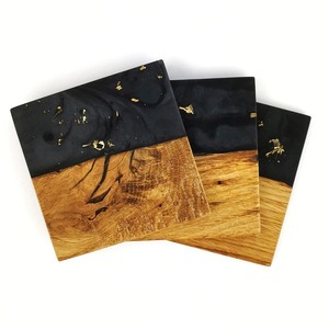 Posavasos de resina epoxi y madera de cedro personalizable diseñado para servir té de alta calidad, decoración del hogar, espacios de hospitalidad - Product Image 6