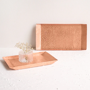 ถาดอเนกประสงค์ทำด้วยมือทำจากทองแดงบริสุทธิ์งานหัตถกรรมอินเดียที่บ้าน - Product Image 3