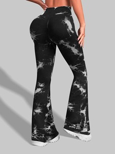 Pantalon de yoga élastique taille haute sans couture pour femmes Leggings minces à séchage rapide pour Gym Fitness et Jogging couleur unie - Product Image 6