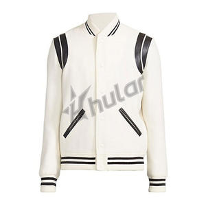 Veste Letterman Varsity de haute qualité pour hommes Veste de baseball brodée de style de rue Veste en cuir fabriquée confortable - Product Image 6