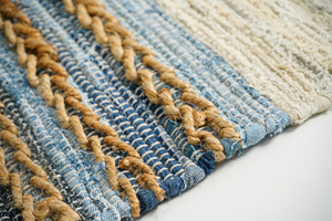 Handmade Jute Denim Area <b>Rug</b> Eco-Friendly and Sustainable Home Decor Accent for a Stylish Natural Living <b>Space</b> - Product Image 5