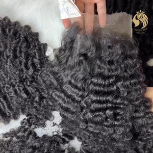 ผมแท้เวียดนามเกรดพรีเมียม เนื้อผมตรง หยักศก ลอนธรรมชาติ  แบบไม่มีรอยต่อ HD Closure 100% ผมมนุษย์  ไม่ผ่านการแปรรูป  จัดเรียงเกล็ดผม - Product Image 1