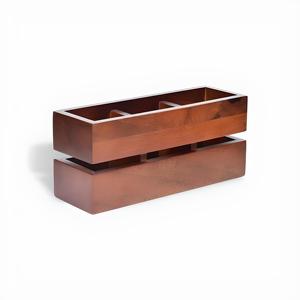 High quality Best Selling Metal Utensils Holder for Kitchen Counter Top wooden Organizer Three Compartment - Product Image 3