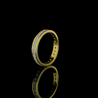 Bague de fiançailles pour femme en or 14k/18k, sertie de diamants de laboratoire vintage taille brillant certifiés GRA, style alliance éternité