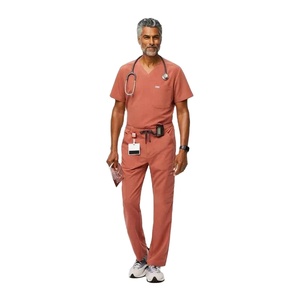High Grade Anti Wrinkle <b>Scrub</b> <b>Set</b> Breathable Combed Cotton Skin Friendly Medical Attire Hospital Uniform For Men - Product Image 1