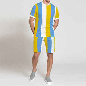 Conjuntos cortos de ropa de calle de dos piezas de estilo superior para hombres Conjuntos gemelos de ajuste regular personalizados completos para adultos Tamaño en precio asequible - Product Image 2