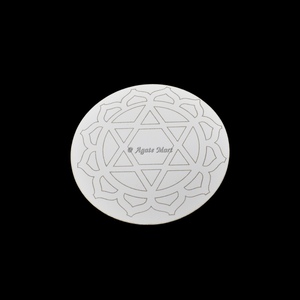 Plaque de méditation Chakra coeur Reiki de qualité supérieure planche de bois faite à la main sculptée avec Agate de pierres précieuses cadeau décoratif brut pour la guérison de l'amour - Product Image 1