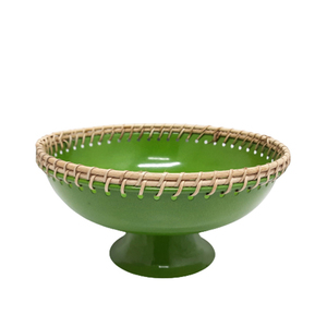ชามทรงกลมทำจากเหล็กพร้อมฐานชามใส่ของสีเขียวสำหรับตกแต่งโรงแรมและบนโต๊ะชามแฮนด์เมด - Product Image 1