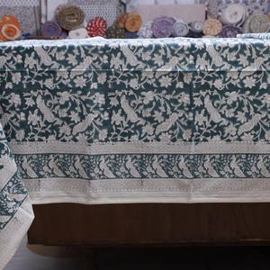 Nappe de table en coton biologique Tissu de salle à manger fine Impression de blocs à la main Belle décoration de table Cadeau de pendaison de crémaillère Tissu en coton doux - Product Image 2