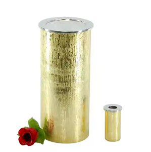 Urnes funéraires décoratives avec aluminium cylindrique en forme de style américain sont offerts en argent et métal coloré meilleure qualité - Product Image 5