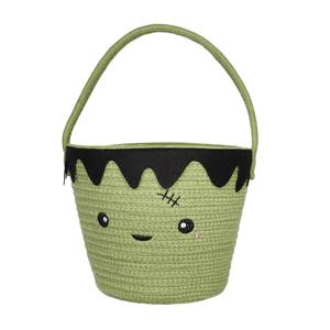 Venta al por mayor hecho a mano algodón calabaza cesta Halloween decoración mimbre artesanías de Vietnam - Product Image 4