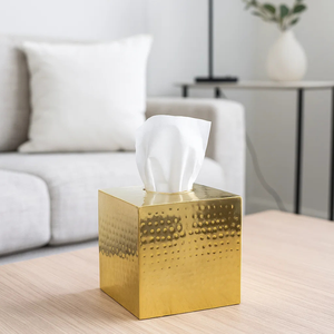 Cubierta de caja de pañuelos de latón Premium superventas, soporte de pañuelos decorativo de lujo hecho a mano, accesorios para el hogar al por mayor de fábrica - Product Image 2