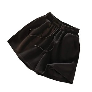 Pantalones cortos informales de pierna ancha de cintura alta de verano para mujer, pantalones cortos cómodos transpirables para el hogar con patrón fresco, versión elegante - Product Image 1
