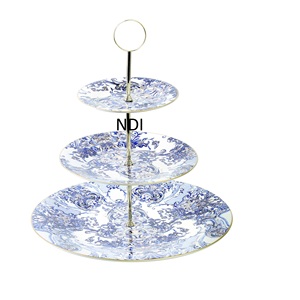 Fiestas DE BODA pastel servidor soporte redondeado diseñador 2 niveles taza pastel servidor plegable pastel soporte - Product Image 3