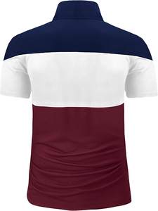 Patrón sólido informal para hombre para camisetas de polo Camisa de moda cómoda de algodón 100% de alta calidad con logotipo personalizado de punto Fabr - Product Image 3