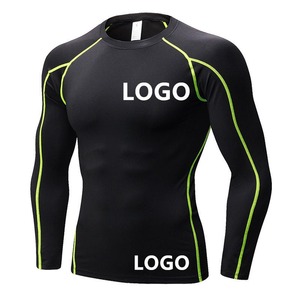 Protège-éruption de compression à manches longues pour hommes, vêtements de sport confortables et personnalisés, pour MMA BJJ Surf Grappling Fitness Use - Product Image 1