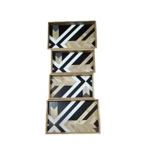 Bandeja de servicio de resina epoxi de calidad superior con juego de posavasos Desayuno personalizado Té Comida Fruta seca Bandeja de servicio al mejor precio - Product Image 3