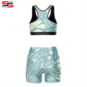 เซ็ตชุดชั้นในกีฬาสำหรับผู้หญิงปรับแต่งได้พร้อมกางเกงขาสั้นออกแบบโลโก้และขนาดได้ตามต้องการ - Product Image 2
