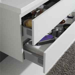 Armoire de salle de bain murale blanche Miami Forest de 60 cm avec tiroirs - Product Image 4