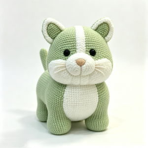 Customized Crochet <b>cat</b> <b>plush</b> toy, amigurumi <b>cat</b>, handmade knitted stuffed animal, soft crochet stuffed kitty,baby safe <b>plush</b> toy - Product Image 3