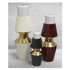 Designer Decorative <b>Candle</b> Holder <b>Set</b> Contemporary Two-Tone Metal <b>Candle</b> Stand. - Product Image 5