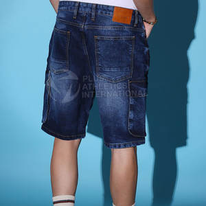 Pantalones cortos vaqueros ligeros para hombre con ambiente informal y toque de moda para los días de verano Pantalones cortos vaqueros para hombre de estilo andrajoso - Product Image 2