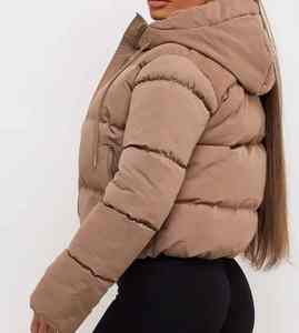 Veste matelassée courte épaisse OEM pour femmes/filles, manches longues, vestes pour femmes, vente en gros, vestes courtes respirantes OEM - Product Image 3