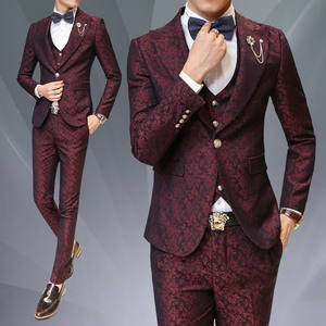 Dernier arrivage Vente Chaude Homme 3 Pièces Pantalon & Manteau Costumes officiels pour hommes Slim Fit Costume de mariage pour hommes Costumes à col Mandarin - Product Image 6