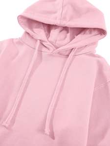 Vente en gros de sweat-shirts à capuche courts pour femmes, vêtements de rue d'hiver, personnalisés, OEM, 100% coton, impression personnalisée pour la vente en ligne - Product Image 4