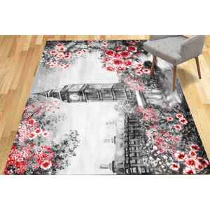 Alfombra Estampada con Paisaje Abstracto: Decoración Moderna para el Hogar y Colección de Alfombras Grandes, con Pelo Suave - Product Image 4