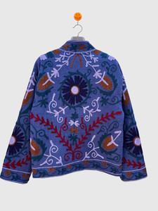 Chaqueta con Cuello Mandarín Bordada a Mano con Flores, Manga Larga, Talla Grande, Ropa de Otoño para Mujer, Estilo Bohemio de Algodón - Product Image 2