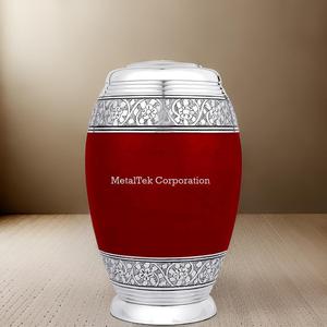 Urna de cremación para adultos de Metal de aluminio rojo monarca con tapa de bloqueo de rosca segura Precio bajo Venta al por mayor Recuerdo funerario Tarros de cenizas Urnas - Product Image 5