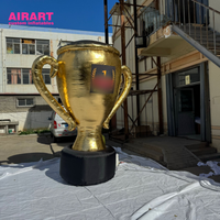 Modèle de trophées gonflables dorés de 3 m, ballon gonflable de récompense pour activité de compétition pour l'affichage