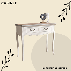 Armoire de rangement de style français européen couleur blanche table console nordique moderne avec deux tiroirs prix de gros - Product Image 5