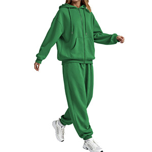 Conjunto de 2 piezas de lana en blanco de fabricante, ropa de calle, chándales acampanados holgados, chándales personalizados, sudaderas con capucha, pantalones de chándal, conjuntos para correr para mujer - Product Image 4